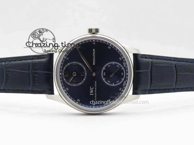 MIROTIME 1227 ZeroBulk Portuguese IW5444 SS Blue Dial On Blue Leather Strap A 7255